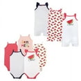thumbnail image 1 of Hudson Baby Infant Girl Cotton Bodysuits and Rompers, 8-Piece, Watermelon, 0-3 Months, 1 of 1