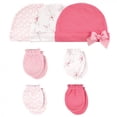 thumbnail image 1 of Hudson Baby Infant Girl Cotton Cap and Scratch Mitten 7pc Set, Ballerina, 0-6 Months, 1 of 2