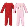 thumbnail image 1 of Hudson Baby Infant Girl Cotton Coveralls 2pk, Magical Christmas, 9-12 Months, 1 of 2