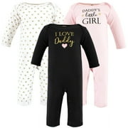 Hudson Baby Infant Girl Cotton Coveralls, Girl Daddy, 3-6 Months