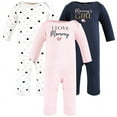 thumbnail image 1 of Hudson Baby Infant Girl Cotton Coveralls, Girl Mommy Pink Navy, 3-6 Months, 1 of 5
