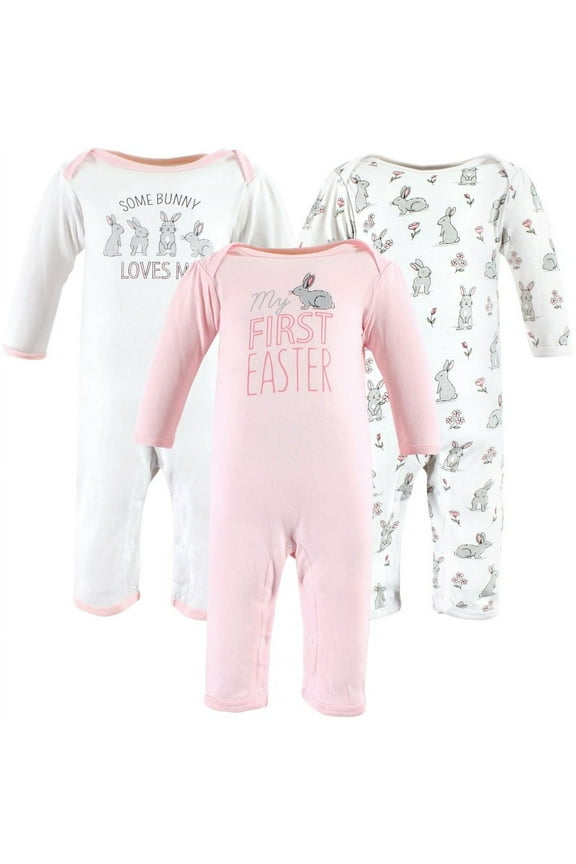 Infant Girl Cotton Coveralls, Some Bunny, 6-9 Months