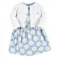 thumbnail image 1 of Hudson Baby Infant Girl Cotton Dress and Cardigan Set, Blue Daisy, 6-9 Months, 1 of 5
