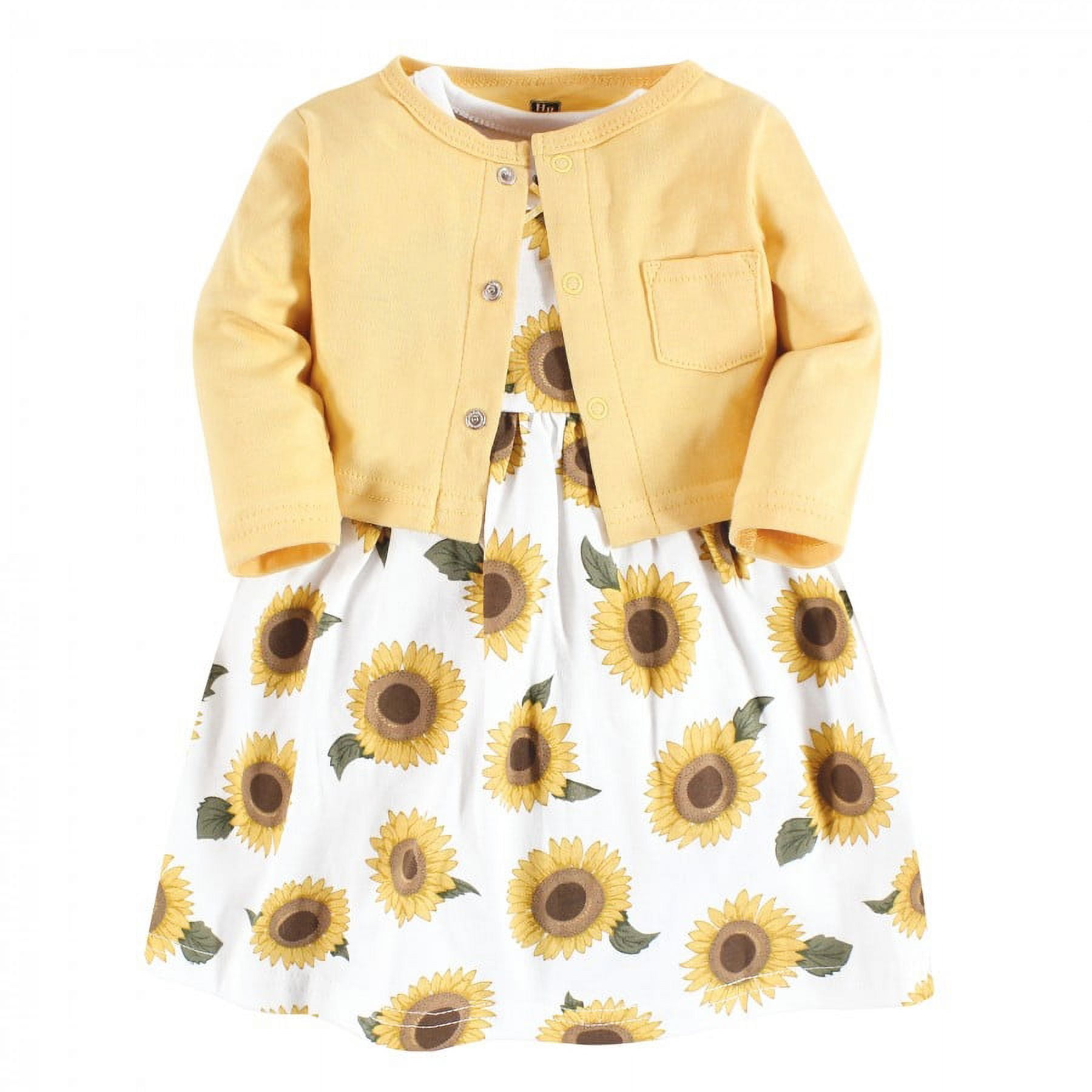 3pcs Baby Girl Clothes Infant Cotton Outfits - Avocado/sunflower