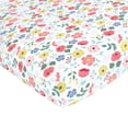 thumbnail image 1 of Hudson Baby Infant Girl Cotton Fitted Crib Sheet, Modern Botanical, One Size, 1 of 2