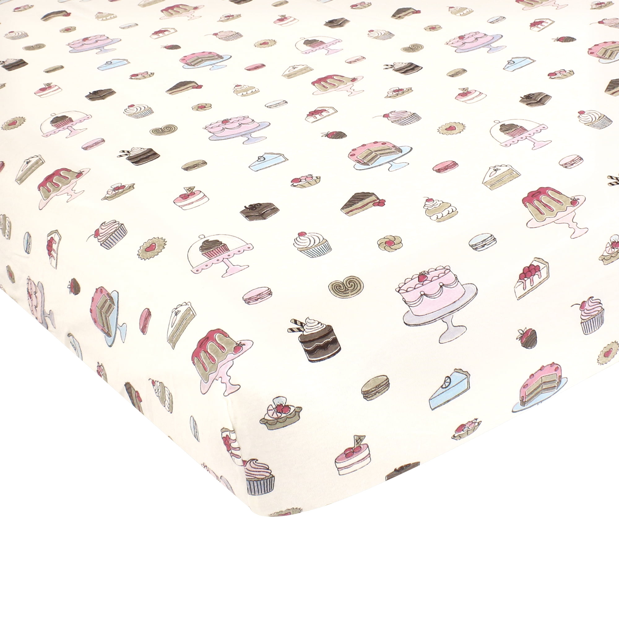 Hudson Baby Infant Girl Cotton Fitted Crib Sheet, Sweet Bakery, One Size