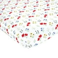 thumbnail image 1 of Hudson Baby Infant Girl Cotton Fitted Crib Sheet, Wildflower, One Size, 1 of 2