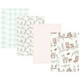 thumbnail image 1 of Hudson Baby Infant Girl Cotton Flannel Burp Cloths, Girl Woodland Pals 4-Pack, One Size, 1 of 6