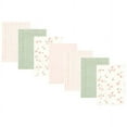 thumbnail image 1 of Hudson Baby Infant Girl Cotton Flannel Burp Cloths, Pink Dainty Floral 7 Pack, One Size, 1 of 6