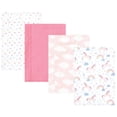 thumbnail image 1 of Hudson Baby Infant Girl Cotton Flannel Burp Cloths, Unicorns Rainbows 4 Pack, One Size, 1 of 6