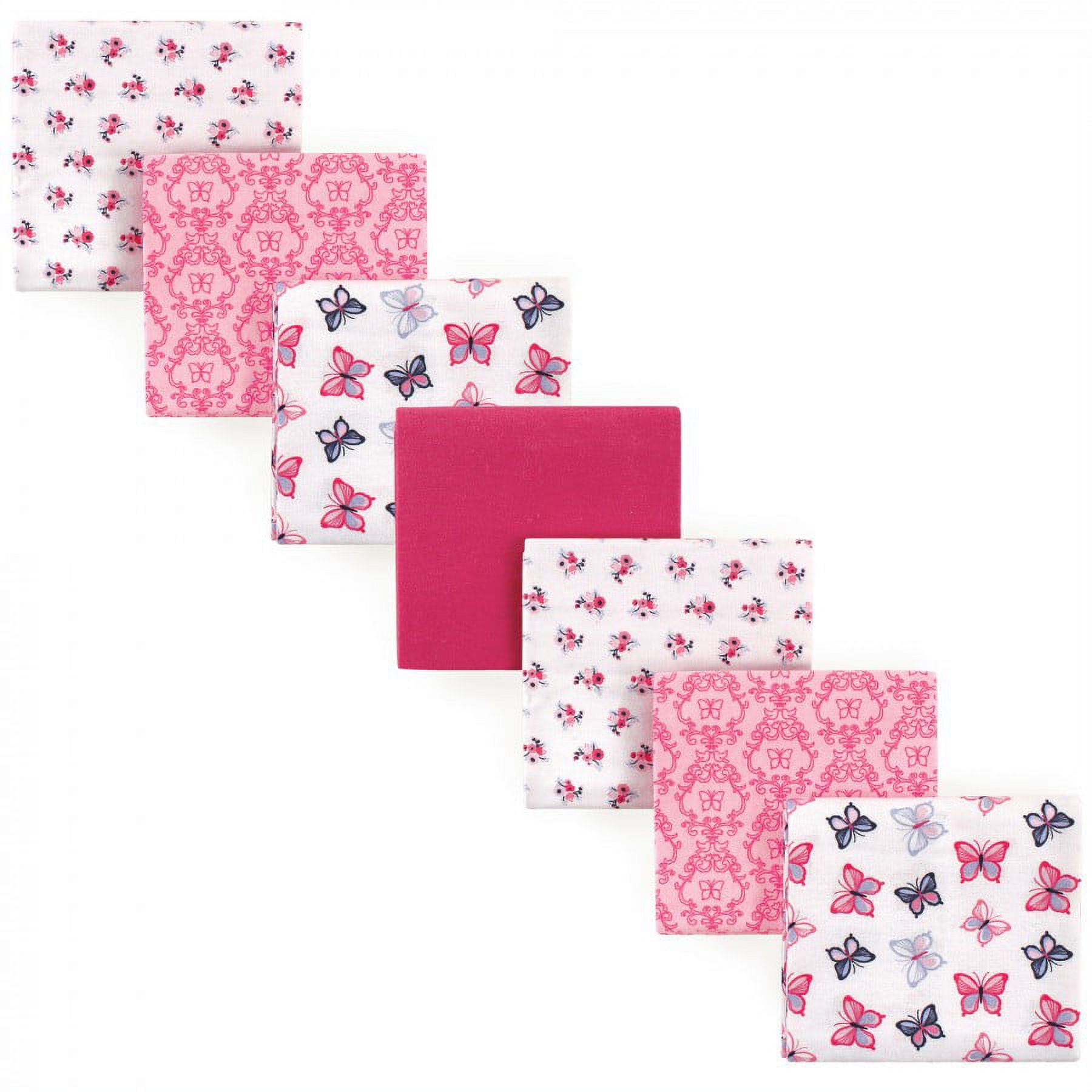 Hudson Baby Unisex Baby Cotton Poly Flannel Receiving Blankets Bundle, Butterflies, One Size