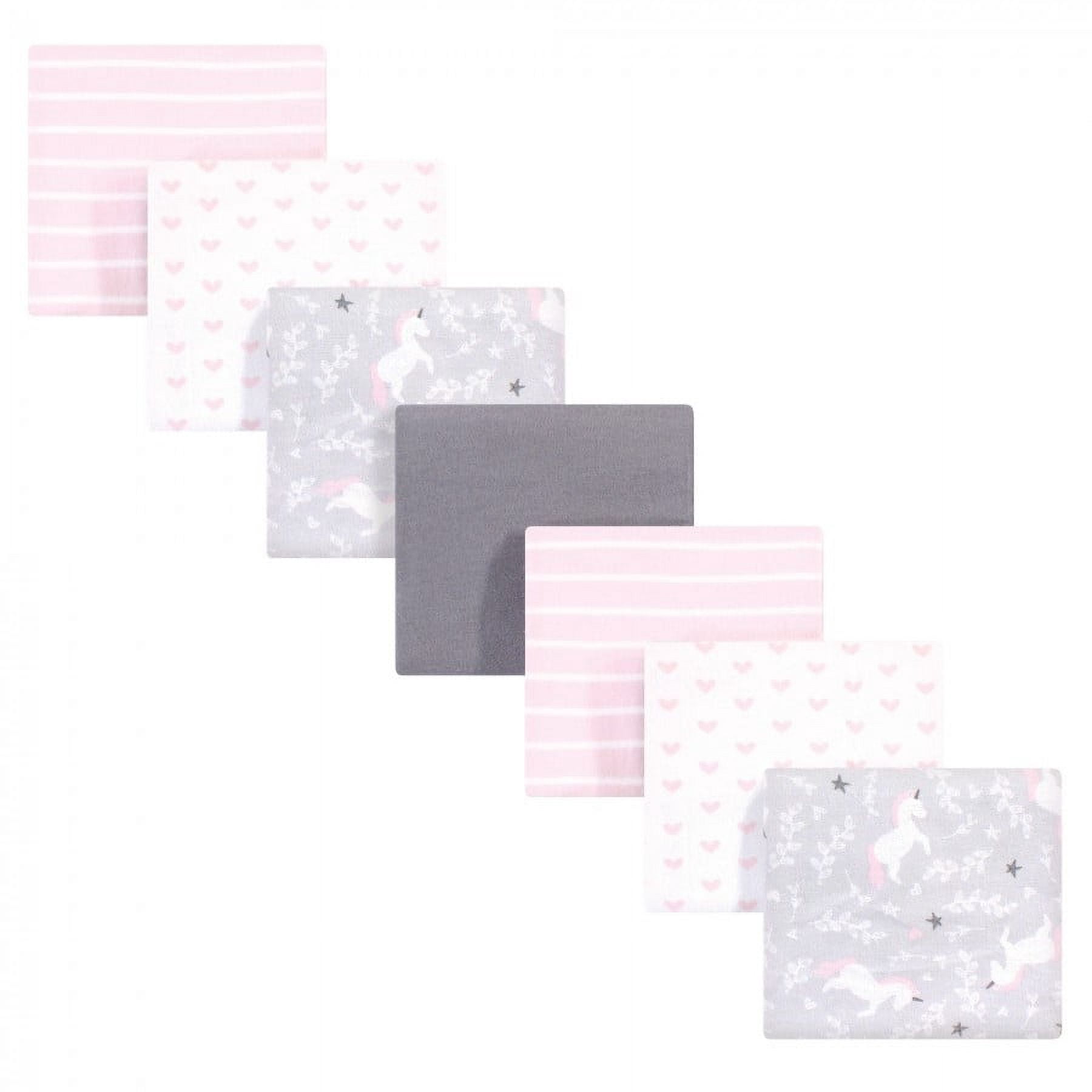 Hudson Baby Unisex Baby Cotton Poly Flannel Receiving Blankets Bundle, Whimsical Unicorn, One Size