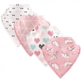 thumbnail image 1 of Hudson Baby Infant Girl Cotton Fleece Bandana Bibs 4pk, Bird, One Size, 1 of 2
