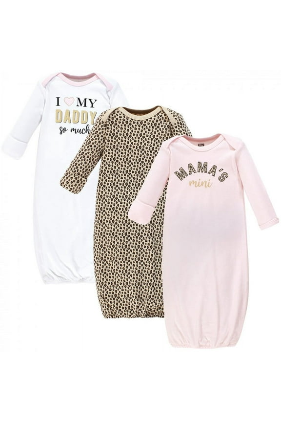 Infant Girl Cotton Gowns, Leopard Mamas Mini, Preemie/Newborn