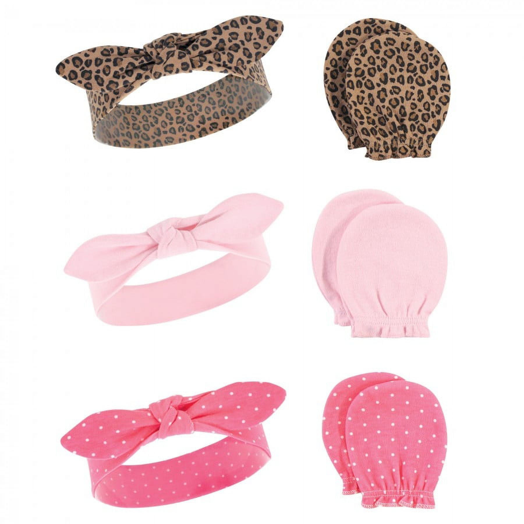 【激安大特価！】 Hudson Baby Infant Girl Cotton Headband and Scratch Mitten ベビー