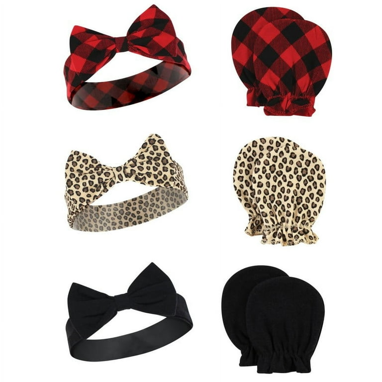 福袋 売れ残り Baby Hudson Infant Mitten Scratch and Headband Cotton Girl ベビー