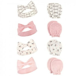 Hudson Baby Infant Girl Cotton Headband and Scratch Mitten