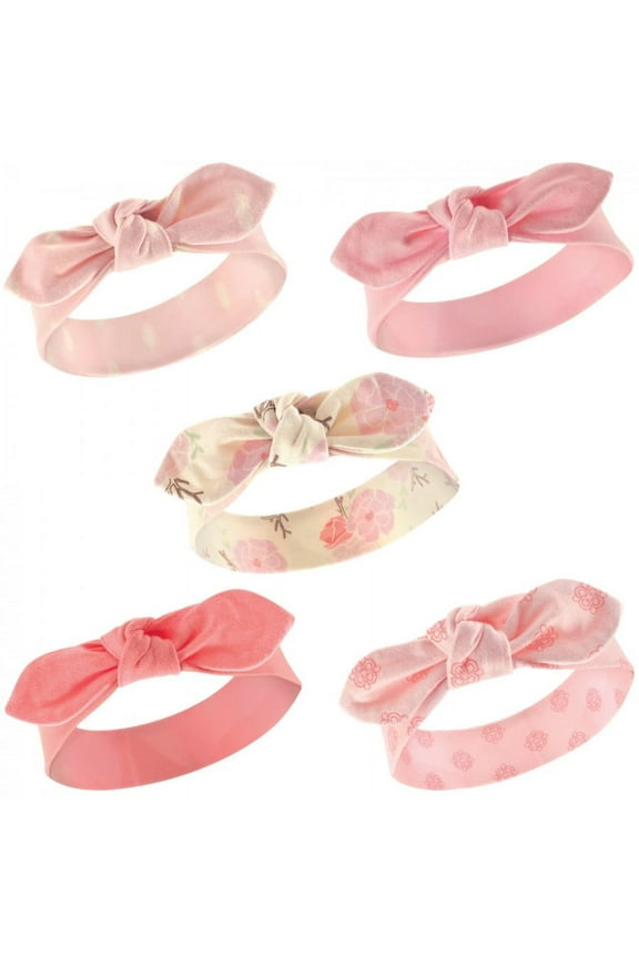 Infant Girl Cotton Headbands 5pk, Boho Flower, 0-24 Months