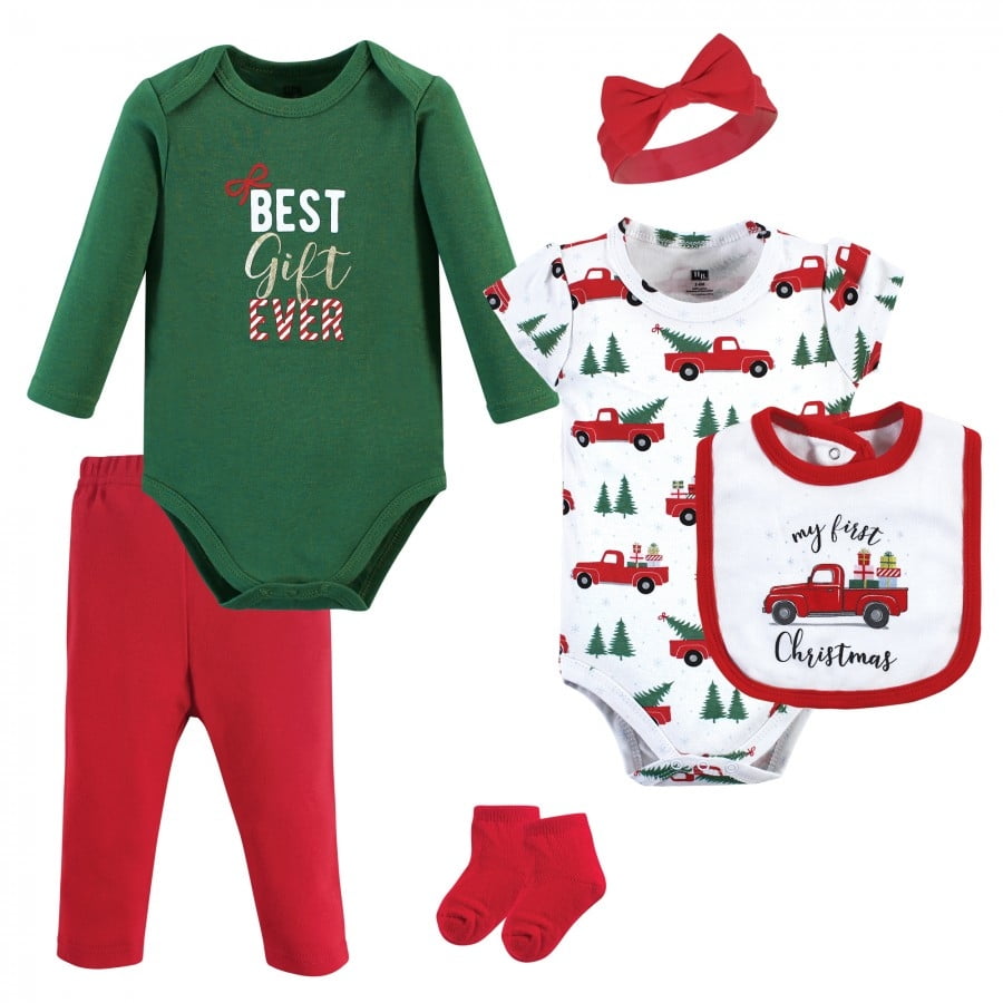 Hudson Baby Infant Girl Cotton Layette Set, Christmas Gift, 912 Months