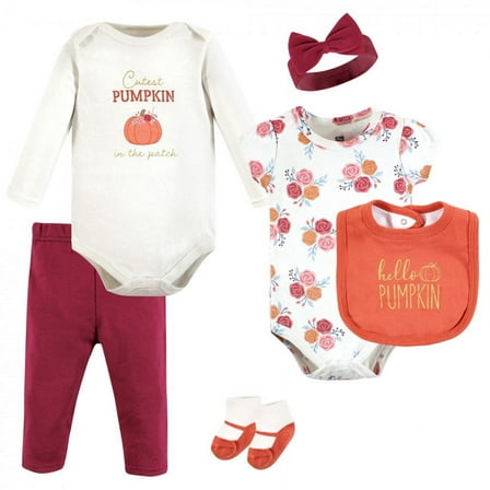 Hudson Baby Infant Girl Cotton Layette Set, Hello Pumpkin, 0-3 Months