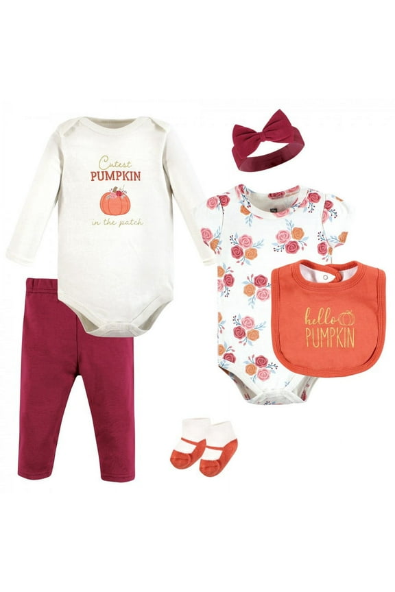Infant Girl Cotton Layette Set, Hello Pumpkin, 3-6 Months