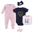 thumbnail image 1 of Hudson Baby Infant Girl Cotton Layette Set, Love, 0-3 Months, 1 of 1