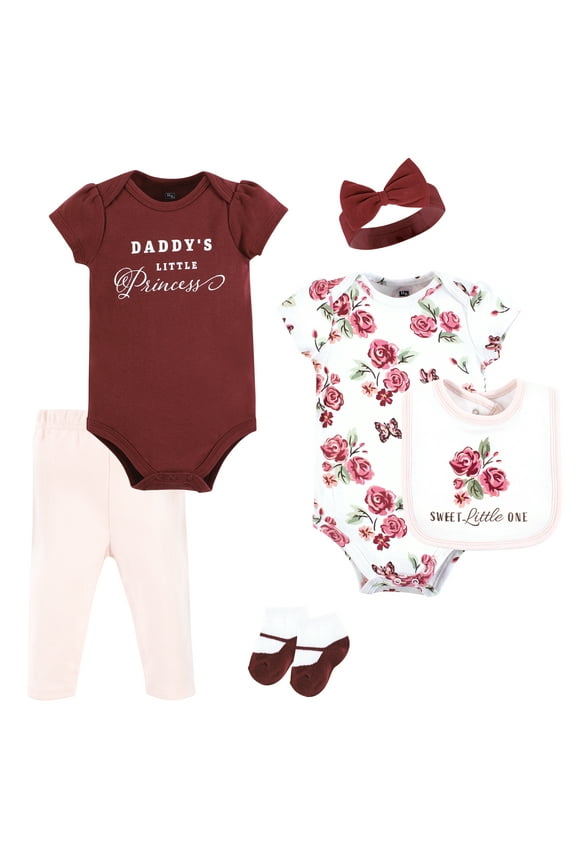 Infant Girl Cotton Layette Set, Sweet Roses, 9-12 Months