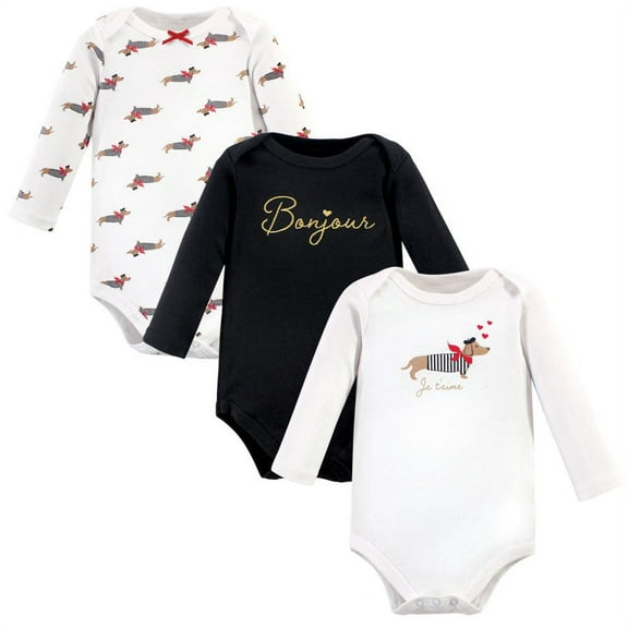 Hudson Baby Cotton Long-Sleeve Bodysuits, 3-Pack, Newborn- 24 Months