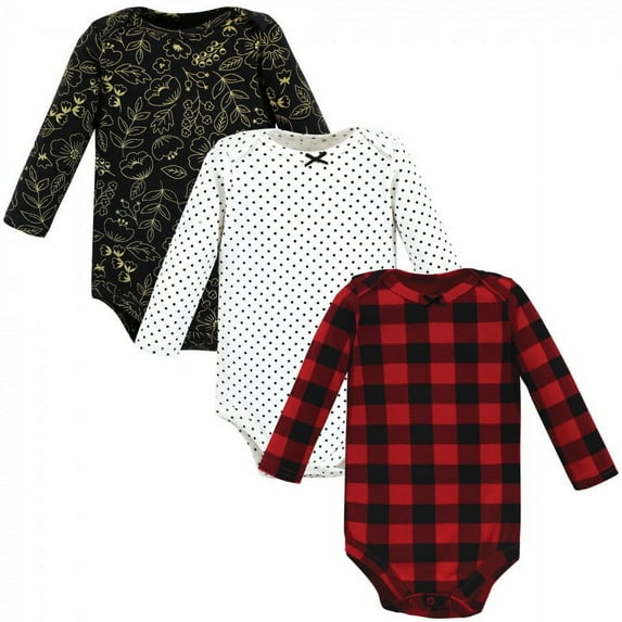 Hudson Baby Cotton Long-Sleeve Bodysuits, 3-Pack, Newborn- 24 Months