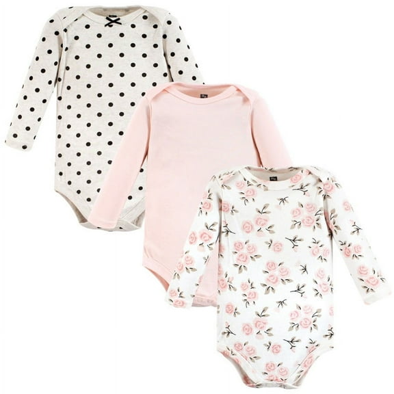 Hudson Baby Cotton Long-Sleeve Bodysuits, 3-Pack, Newborn- 24 Months