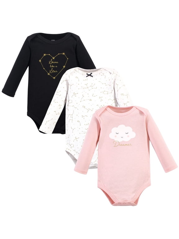 Infant Girl Cotton Long-Sleeve Bodysuits, Dreamer, 6-9 Months