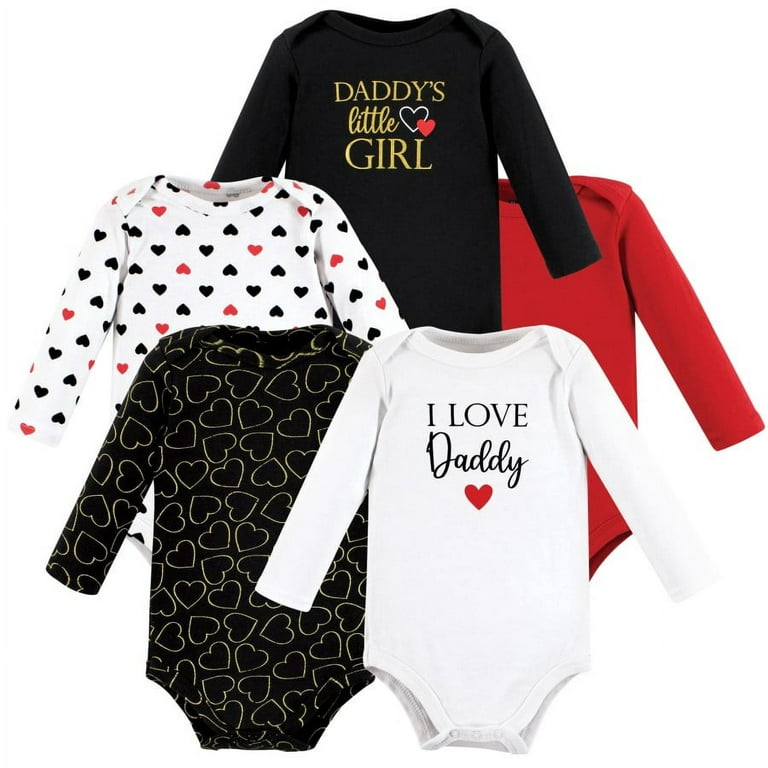 Hudson Baby Infant Girl Cotton Long-Sleeve Bodysuits, Fall, 18-24