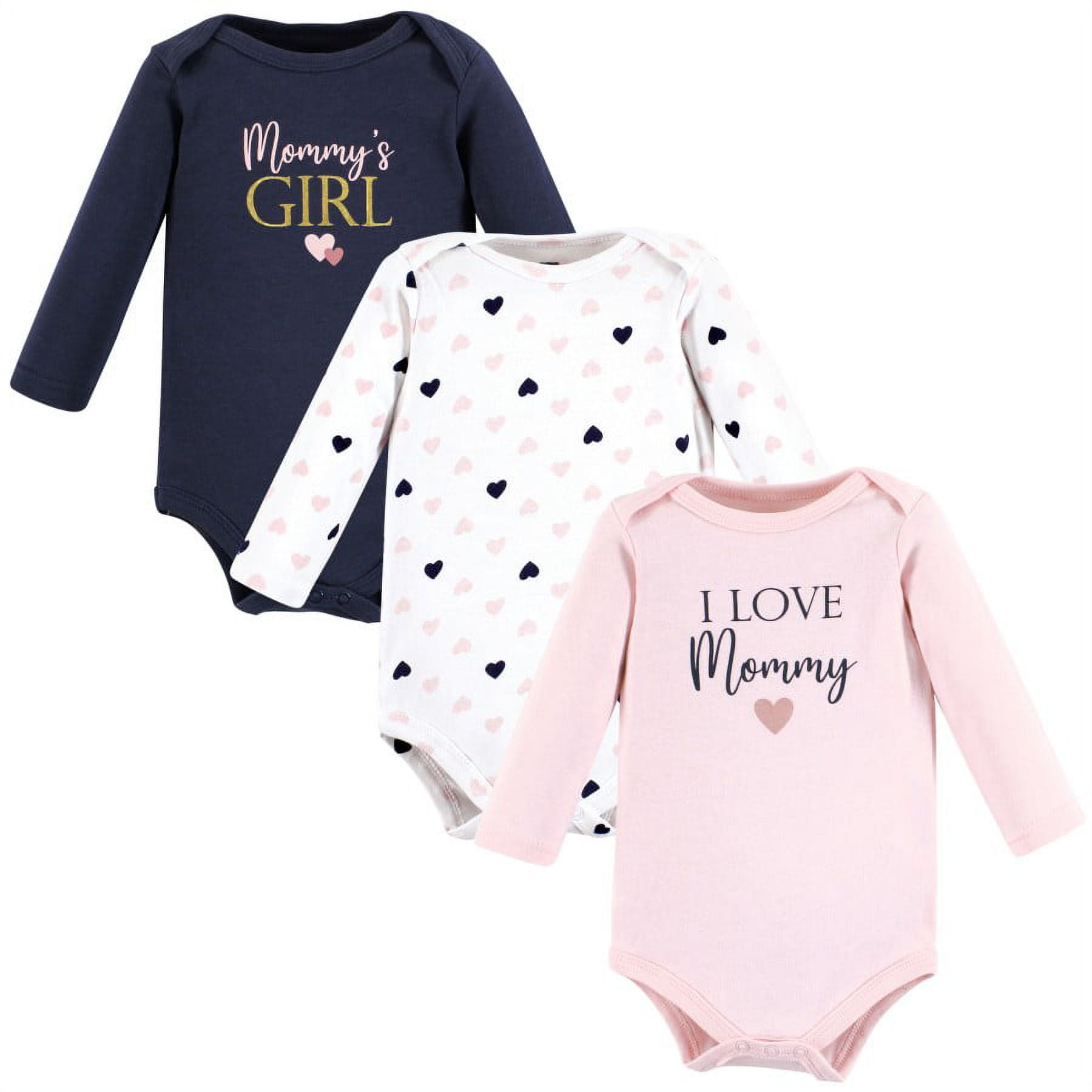 Hudson Baby Cotton Long-Sleeve Bodysuits, 3-Pack, Newborn- 24 Months