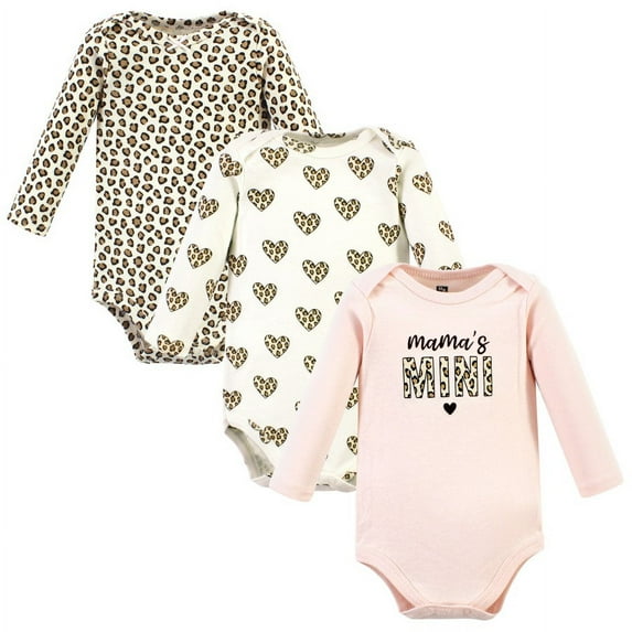 Hudson Baby Cotton Long-Sleeve Bodysuits, 3-Pack, Newborn- 24 Months