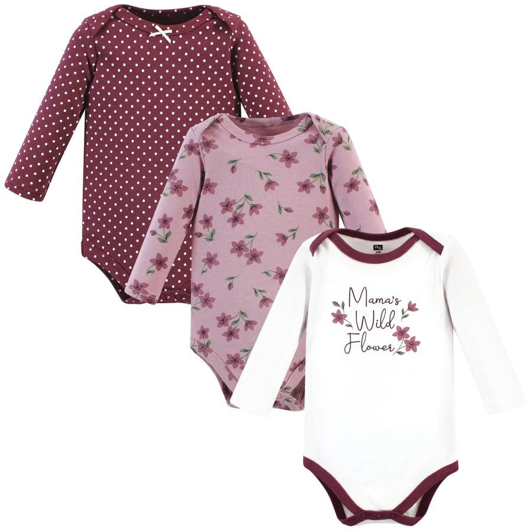 Hudson Baby Cotton Long-Sleeve Bodysuits, 3-Pack, Newborn- 24 Months