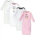 thumbnail image 1 of Hudson Baby Infant Girl Cotton Long-Sleeve Gowns 4pk, Heart, 0-6 Months, 1 of 5