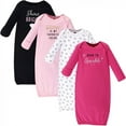 thumbnail image 1 of Hudson Baby Infant Girl Cotton Long-Sleeve Gowns 4pk, Sparkle, 0-6 Months, 1 of 5