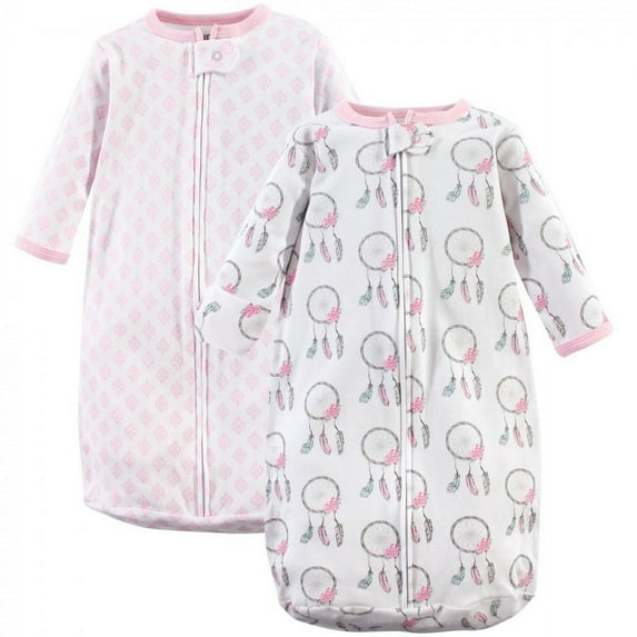 Hudson Baby Infant Girl Cotton Long-Sleeve Wearable Sleeping Bag, Sack, Blanket, Dream Catcher, 0-3 Months