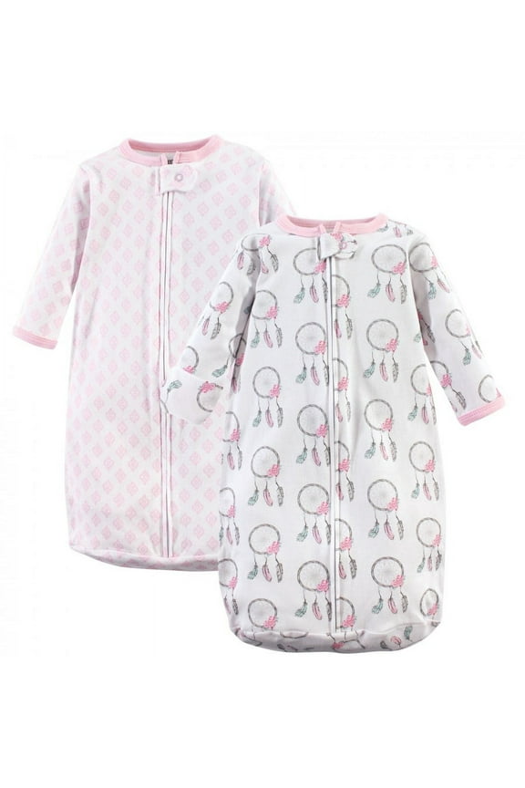 Infant Girl Cotton Long-Sleeve Wearable Sleeping Bag, Sack, Blanket, Dream Catcher, 0-3 Months
