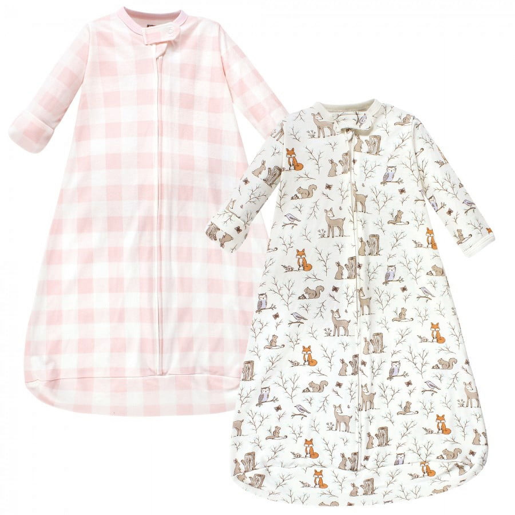 Hudson Baby Infant Girl Cotton Long-Sleeve Wearable Sleeping Bag, Sack, Blanket, Enchanted Forest, 0-3 Months