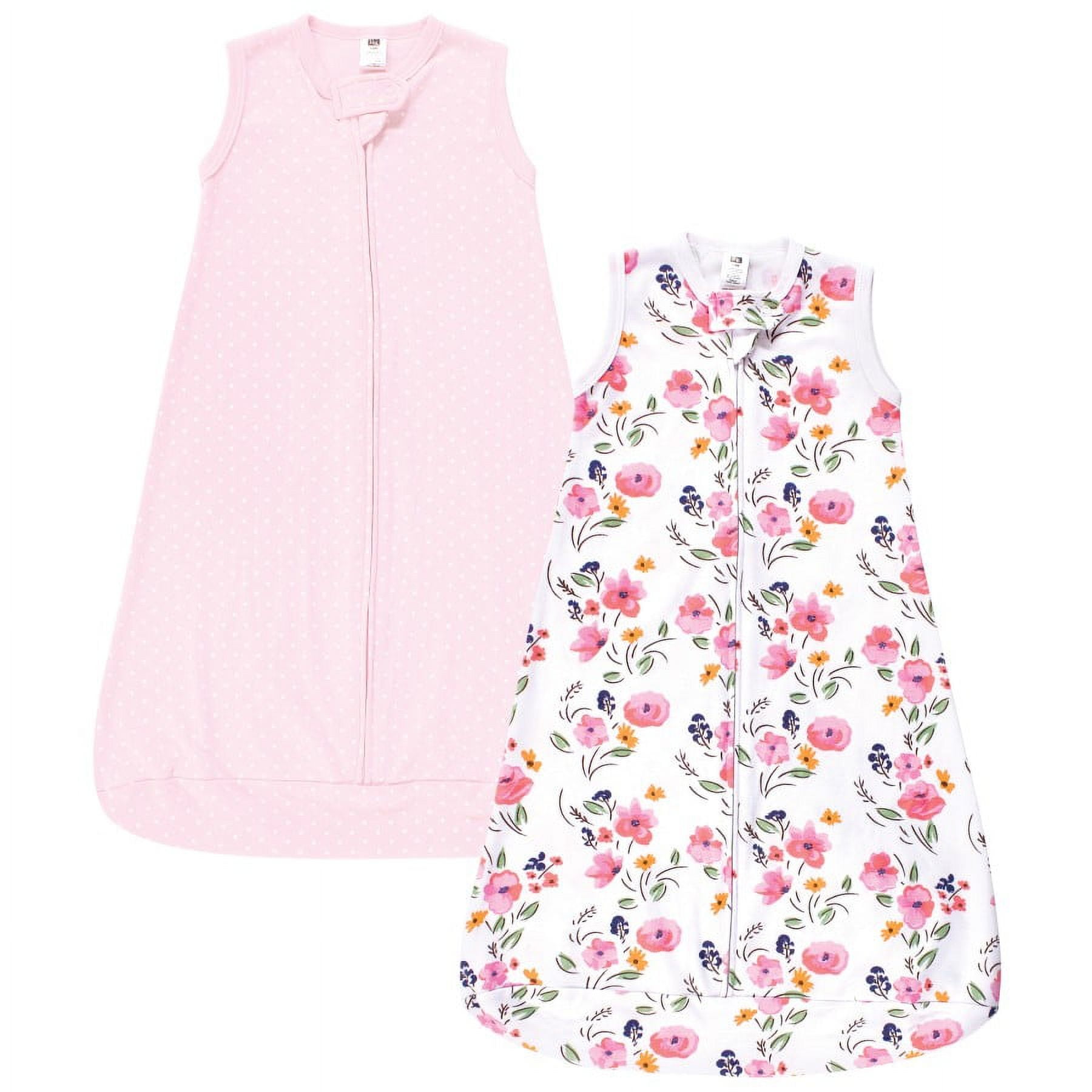Hudson Baby Infant Girl Cotton Long-Sleeve Wearable Sleeping Bag, Sack, Blanket, Floral Bouquet Sleeveless, 18-24 Months