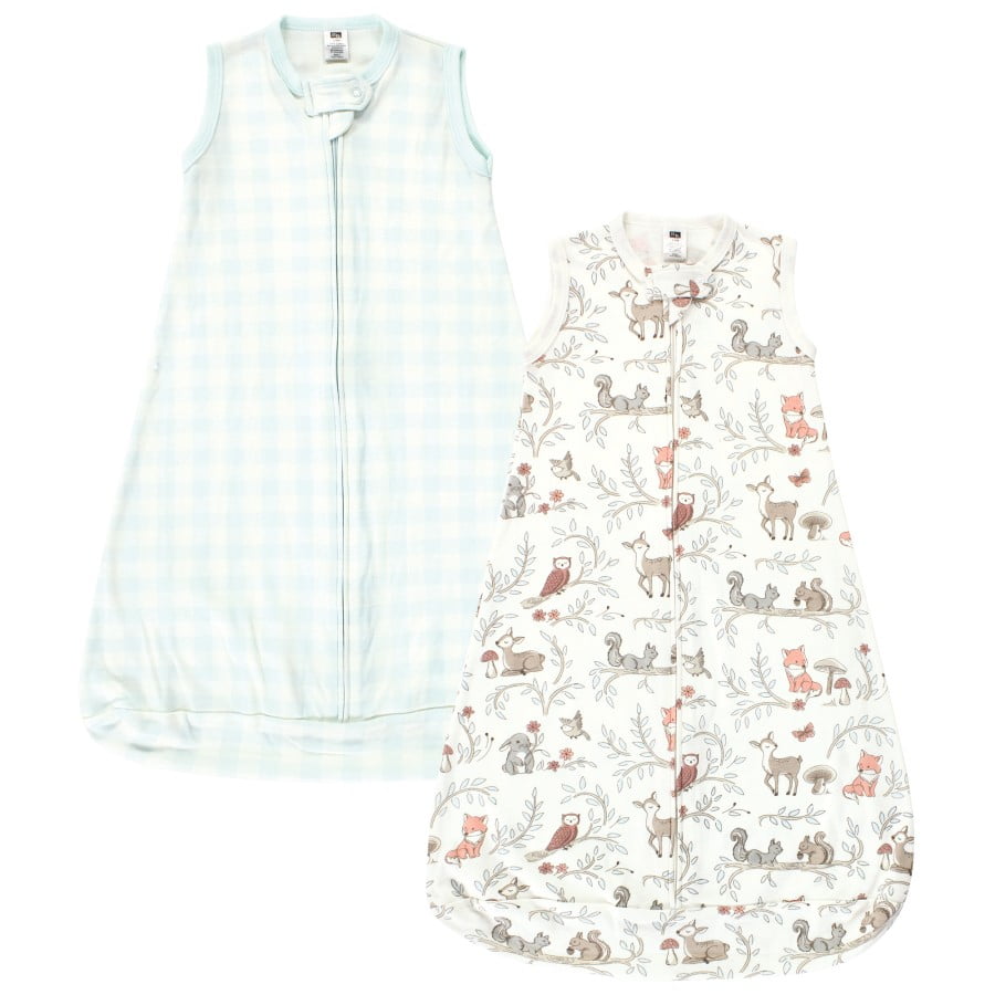 Hudson Baby Infant Girl Cotton Long-Sleeve Wearable Sleeping Bag, Sack, Blanket, Girl Woodland Pals Sleeveless, 12-18 Months
