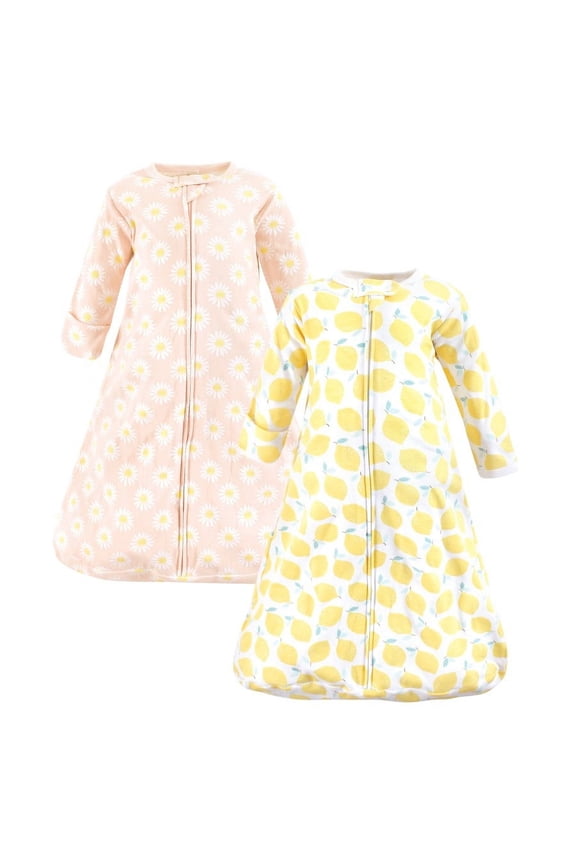 Infant Girl Cotton Long-Sleeve Wearable Sleeping Bag, Sack, Blanket, Lemon Daisy Long Sleeve, 12-18 Months