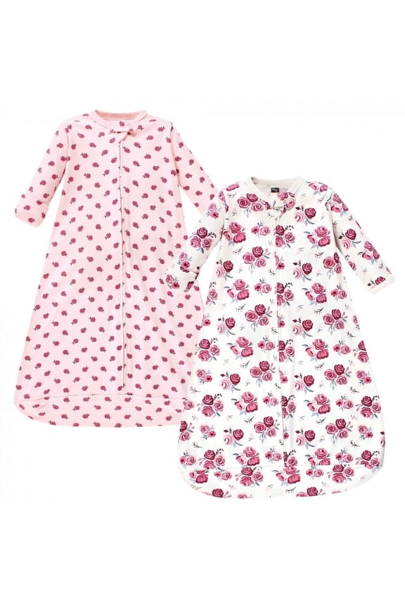 Infant Girl Cotton Long-Sleeve Wearable Sleeping Bag, Sack, Blanket, Rose, 12-18 Months
