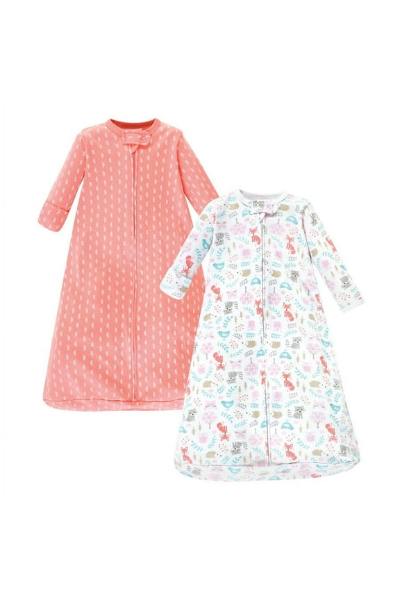 Infant Girl Cotton Long-Sleeve Wearable Sleeping Bag, Sack, Blanket, Woodland Fox, 12-18 Months