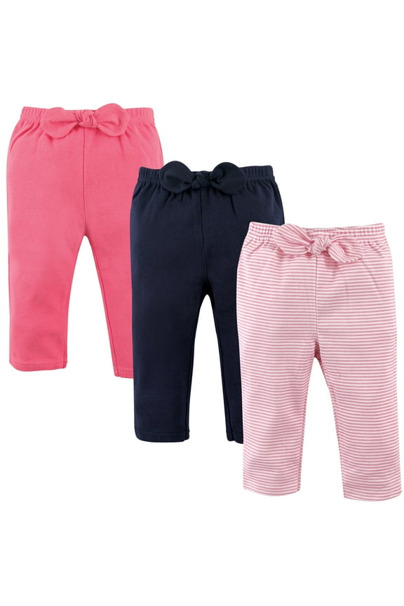 Infant Girl Cotton Pants and Leggings, Lt Pink Stripe, Newborn