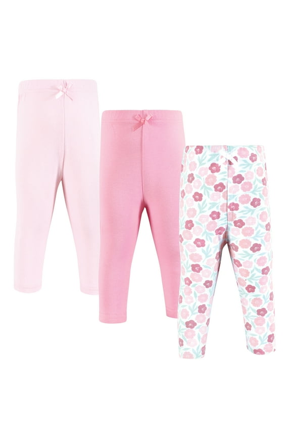 Infant Girl Cotton Pants and Leggings, Mint Floral, 3-6 Months