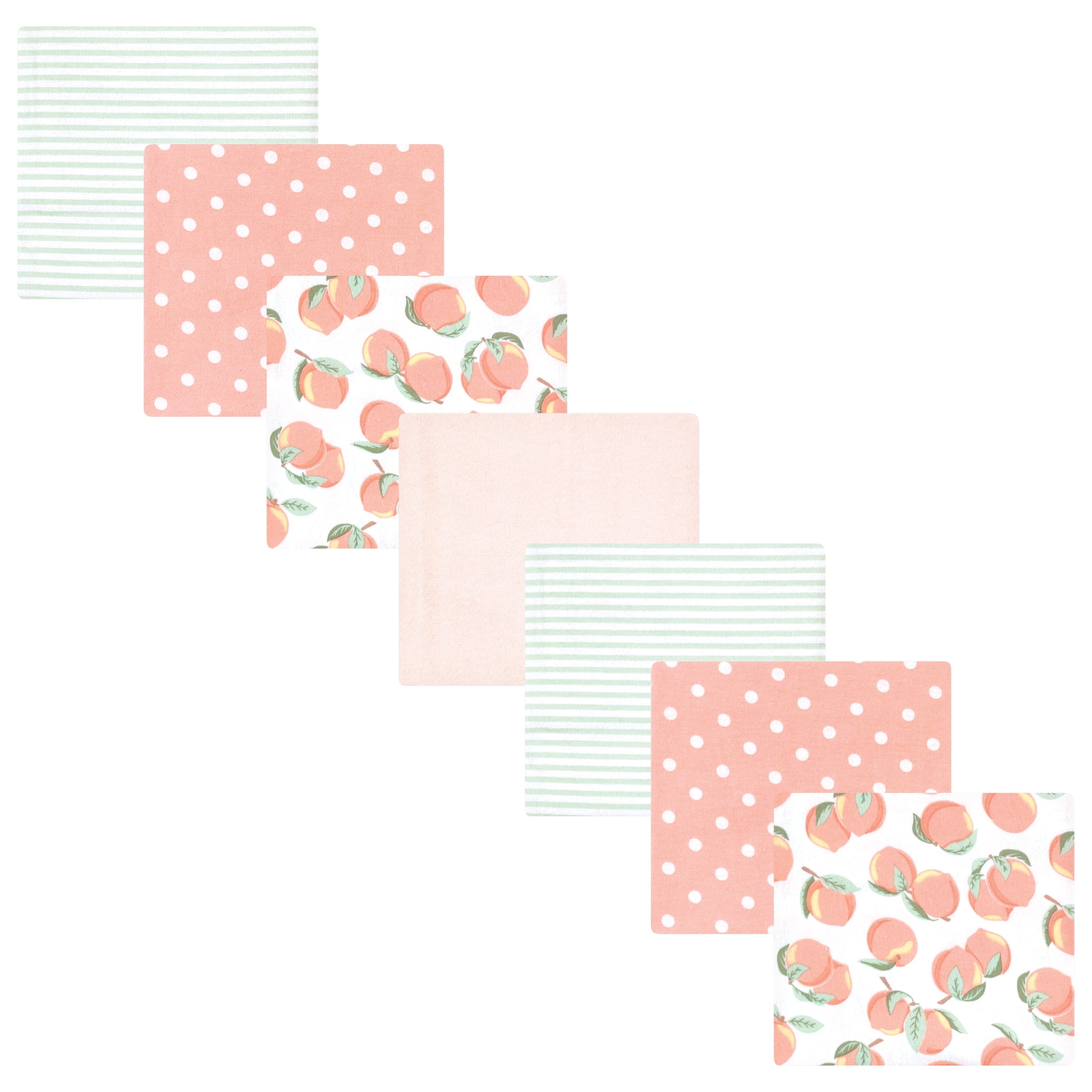 Hudson Baby Infant Girl Cotton Poly Flannel Receiving Blankets Bundle, Sweet Peach, One Size