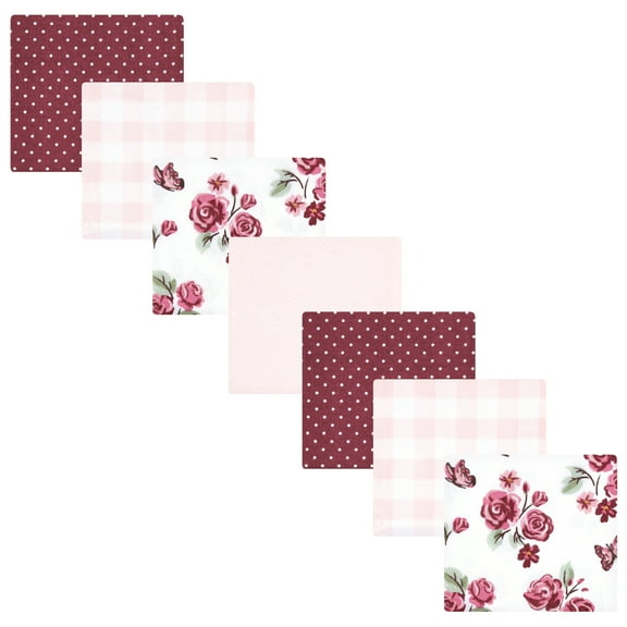 Hudson Baby Infant Girl Cotton Poly Flannel Receiving Blankets Bundle, Sweet Roses, One Size