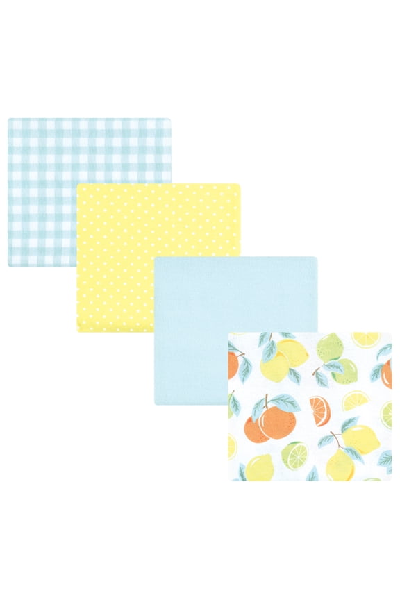 Unisex Baby Cotton Poly Flannel Receiving Blankets, Citrus Mint, One Size
